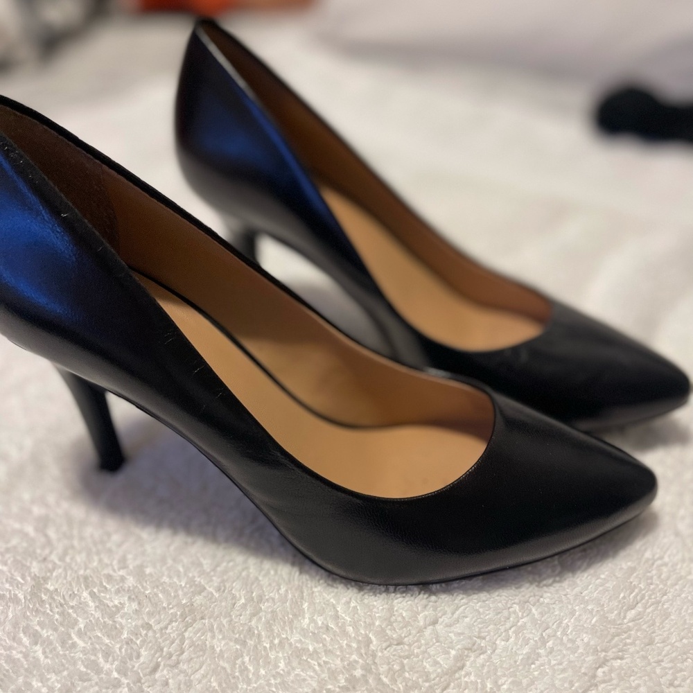 INC Zitah Black Leather Shoes